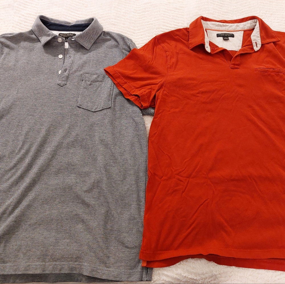 2 Banana Republic Polo Shirts Bundle Large